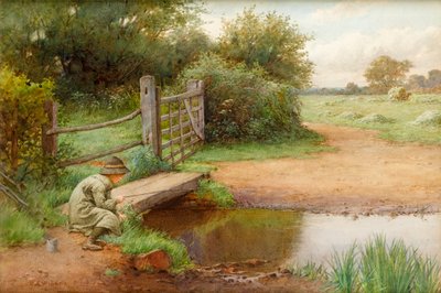 Sein Glück versuchen, Angeln im Bach von Charles Edward Wilson